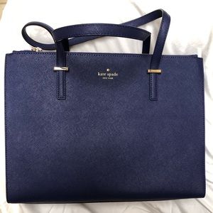 kate spade NWT dark blue leather tote